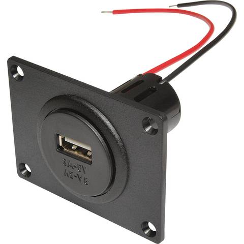 PHILIPPI - USB Einbausteckdose mit Montageplatte - 12 V