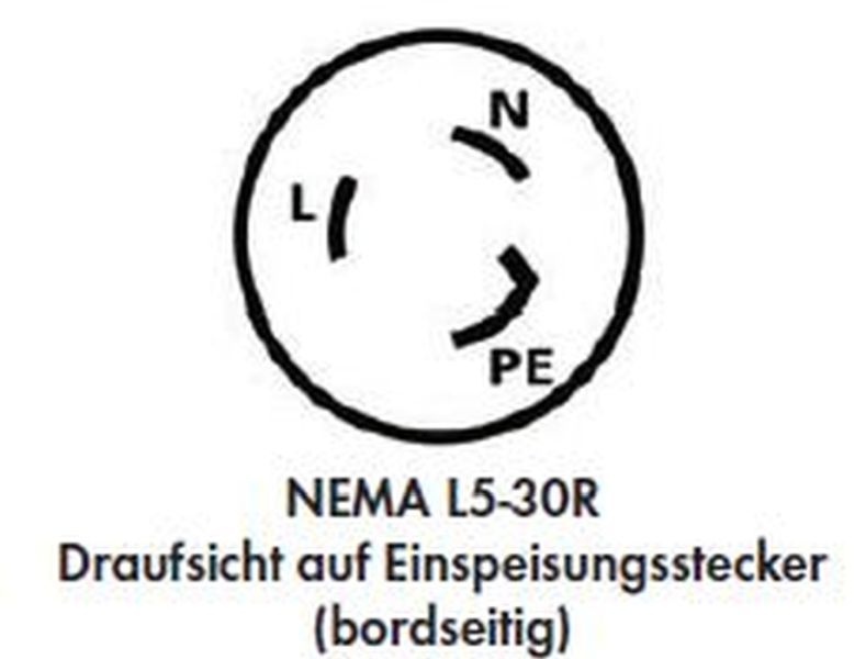 Landanschluss-Kabel, NEMA, 25 m - 230 V - 16 A
