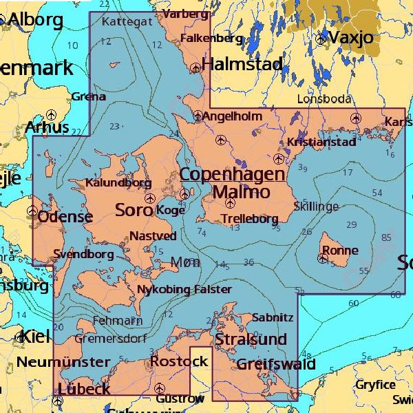C-MAP - MAX LOCAL - Kullen to Malmoe and Sjealland - µSD/SD