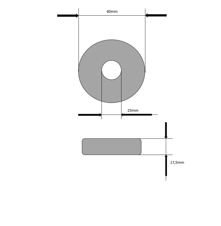 Wellenanode - flache Bauform - Welle ø 25 mm