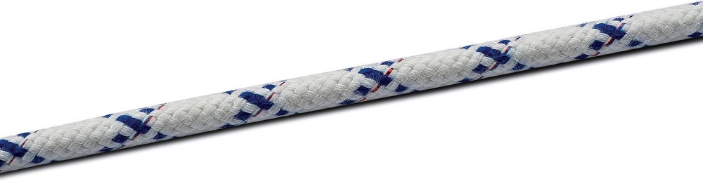 SEILFLECHTER - Yacht-Schot - 6 mm  weiß-blau Polyestermantel