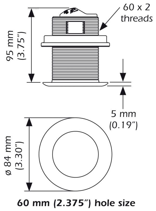 NAVICO - Geber - B60 Geber, Abstrahlung 20° XSONIC