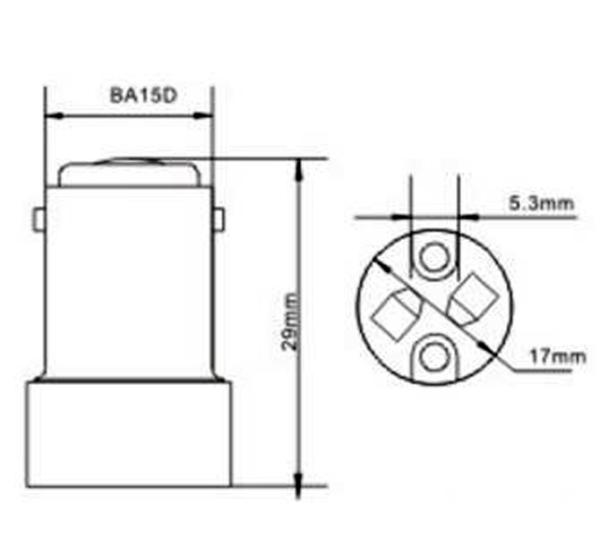 Adapter Bajonett BA15d (Doppelkontakt) auf G4 (Sockel)