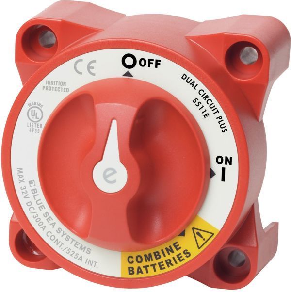 BLUE SEA - 2-poliger Batterie Hauptschalter e-Serie, 350A