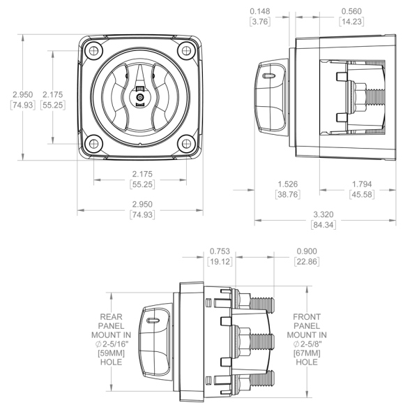 BLUE SEA -  300A - Batterie Umschalter, m-Serie
