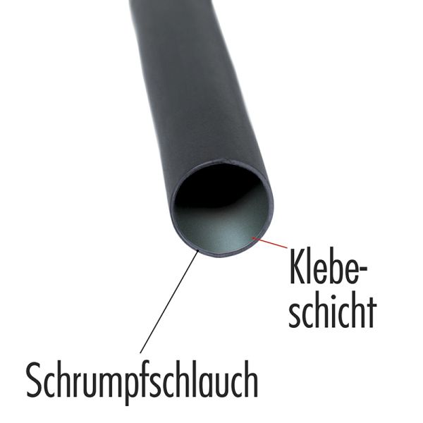 Schrumpfschlauch mit Innenkleber, 9,5 mm, Meterware