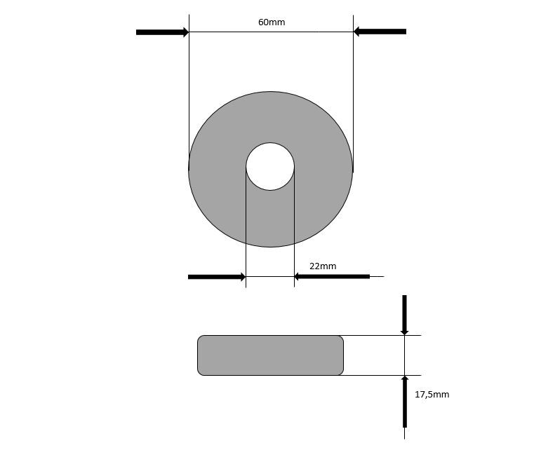 Wellenanode - flache Bauform - Welle ø 22 mm