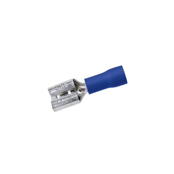 Flachsteckhülsen 6,35 mm, 1,5-2,5 mm², blau,