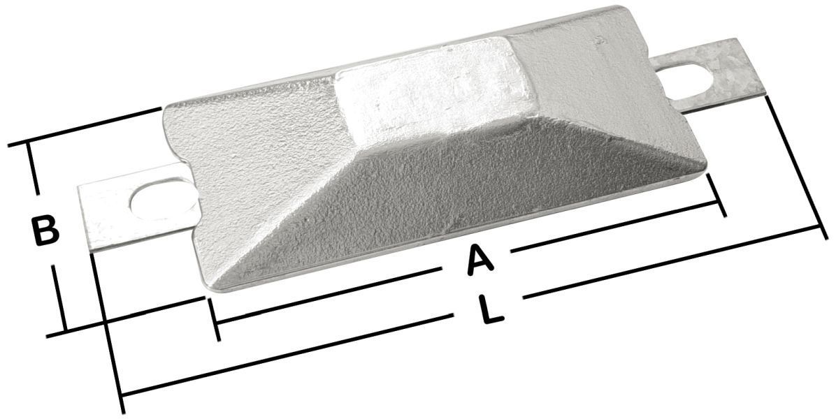 Rumpfanoden mit Laschen zum Anschweißen - 2000 g