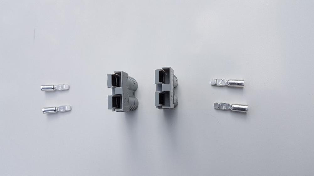 2-polige Steckverbindung, 2-teilig, 50A, 16qmm, grau