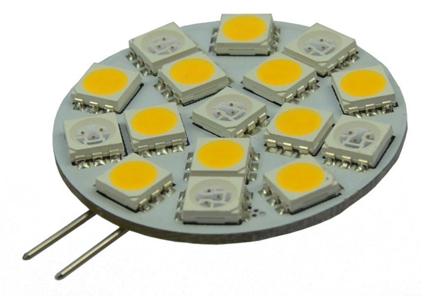 LED-Leuchtmittel mit 16 SMD - G4 Sockel - ROT/WEISS seitlich