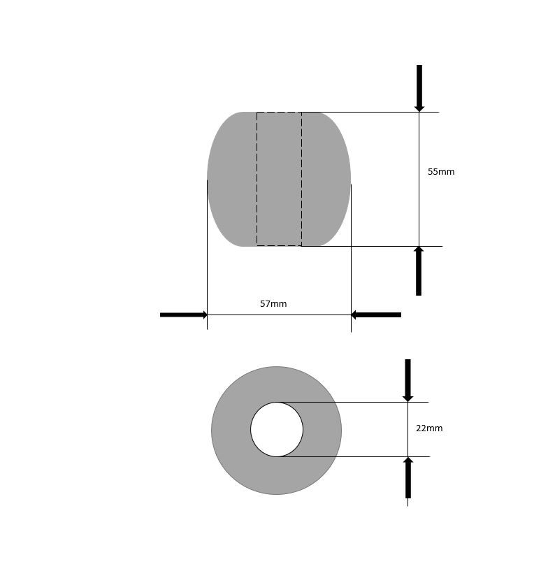 Wellenanode - nussförmig - Welle ø 22 mm