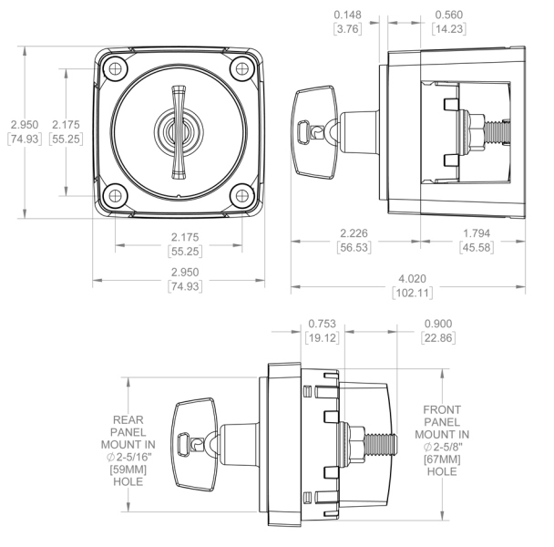 BLUE SEA - 300 A - Batterie Hauptschalter, m-Serie