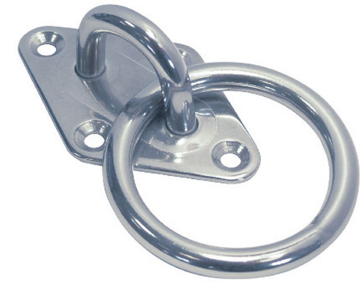 SEILFLECHTER -Augplatte mit Wirbel+ Ring A2-AISI 304, 8 mm